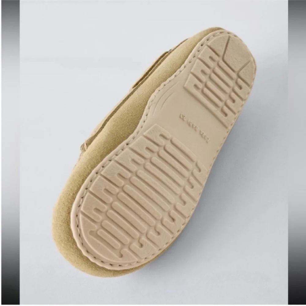Zara Kids, Sandy Brown, LEATHER LOAFERS, 10½ (6.6 inches